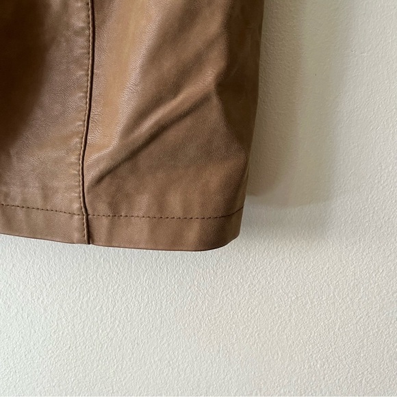Free People Urban Outfitters Oh Snap Vegan Leather Mini Skirt Button Front 4 - Picture 7 of 12